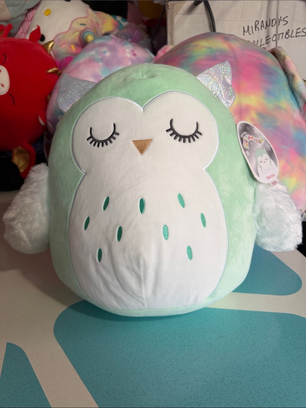Squishmallows Mint Green Owl Plush - 12” Petrina NWT